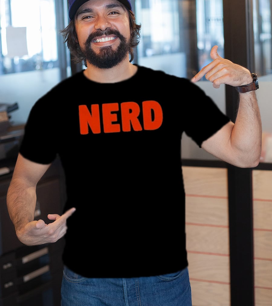 Nerd Bold Statement Novelty Lettering T-Shirt