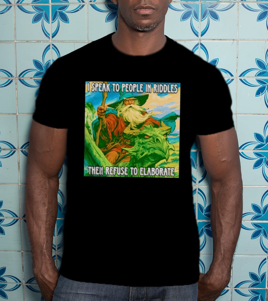 Nice Wizard I Speak To People In Riddles Then Refuse To Elaborate Fantasy T-Shirt