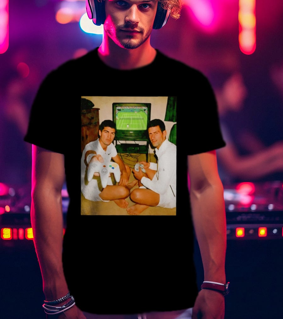 Novak Djokovic Carlos Alcaraz Gaming Showdown T-Shirt