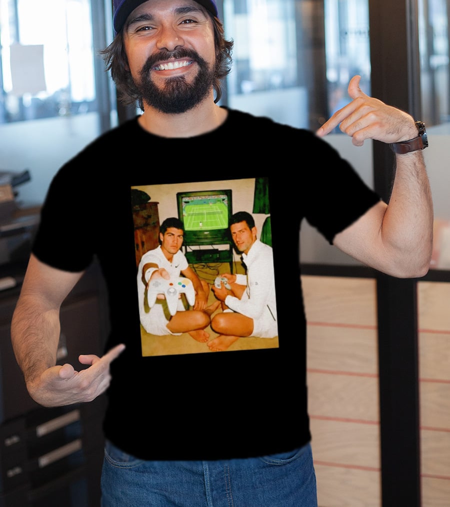 Novak Djokovic Carlos Alcaraz Gaming Showdown T-Shirt