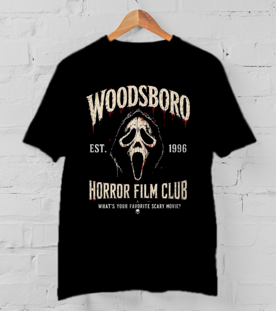 Ghostface Woodsboro Est 1996 Horror Film Club What's Your Favorite Scary Movie T-Shirt