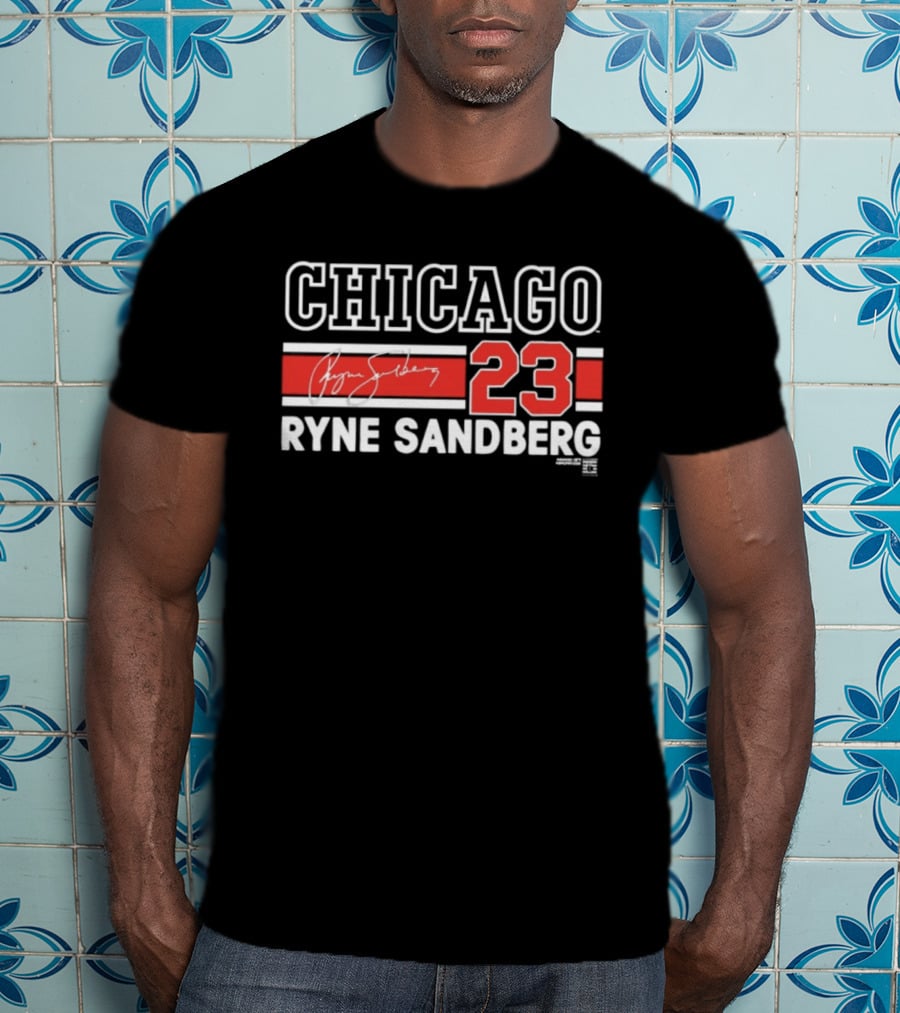 Chicago 23 Ryne Sandberg Signature Number T-Shirt