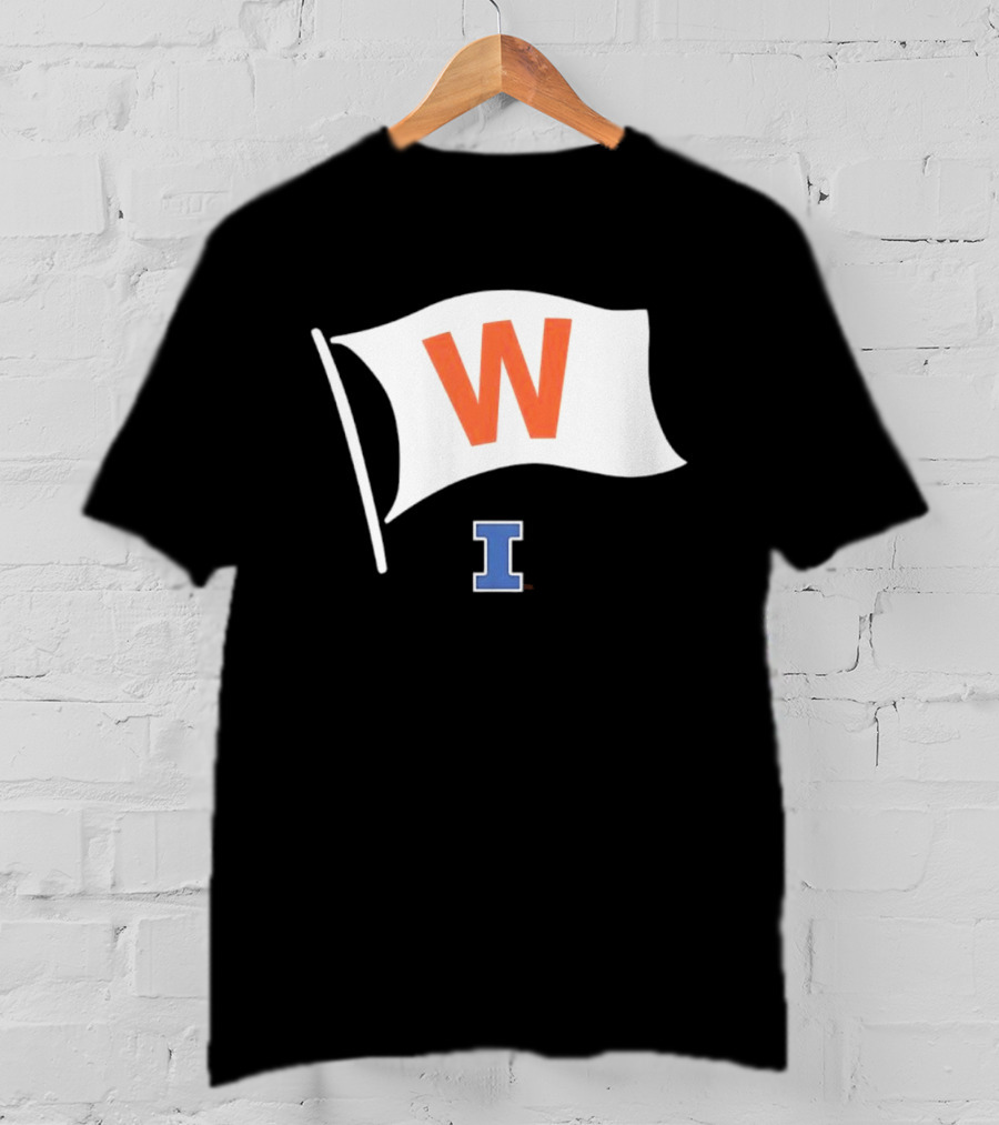 Illinois Fighting Illini Football Fly The W Flag Waving Victory T-Shirt