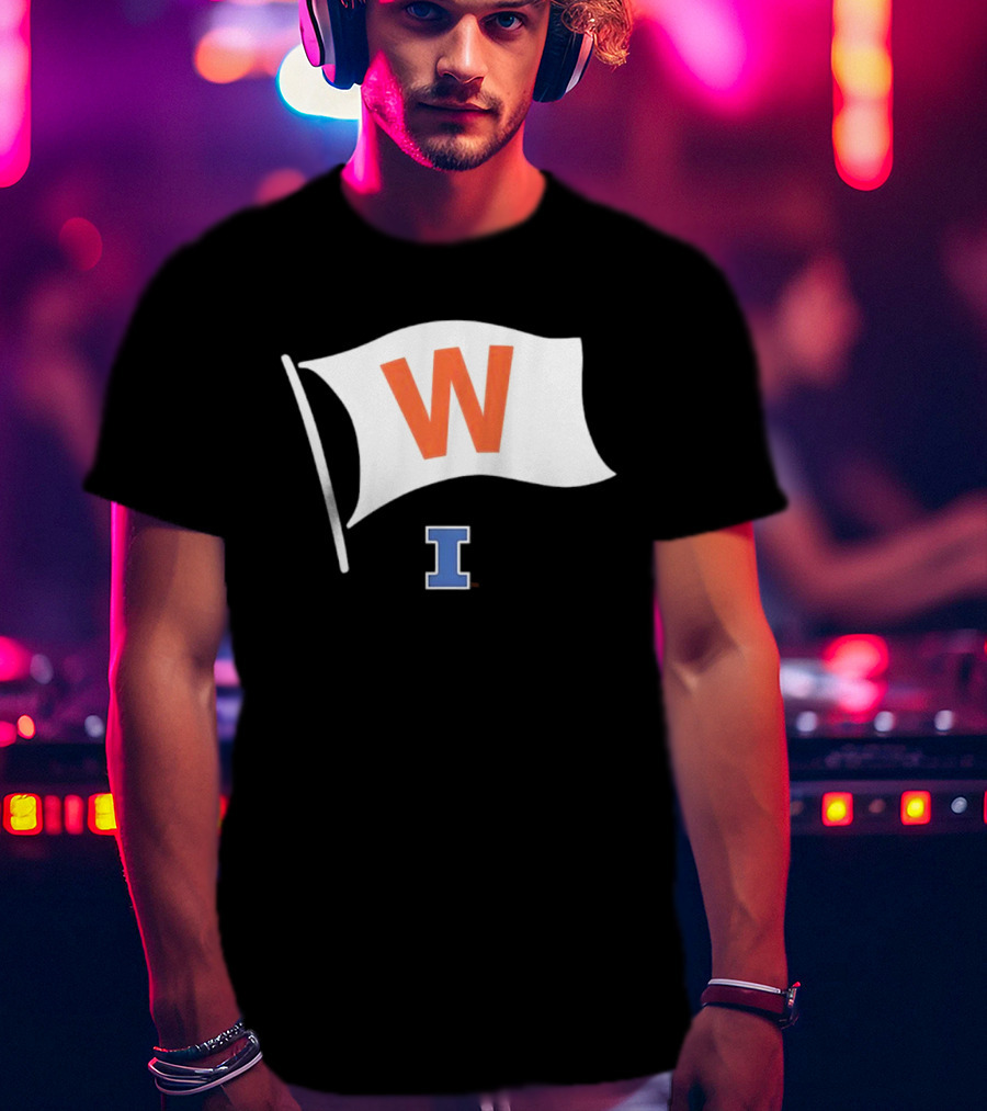Illinois Fighting Illini Football Fly The W Flag Waving Victory T-Shirt
