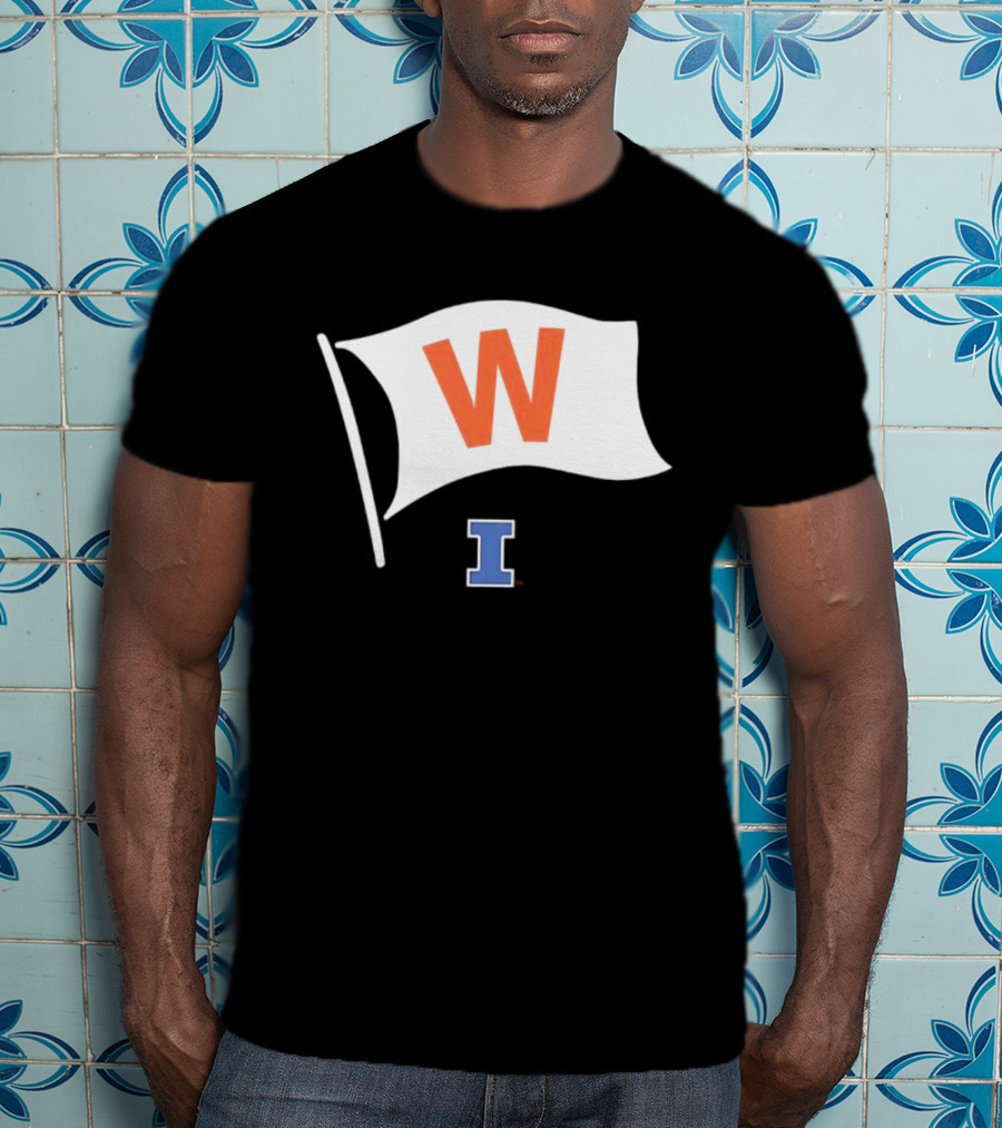 Illinois Fighting Illini Football Fly The W Flag Waving Victory T-Shirt