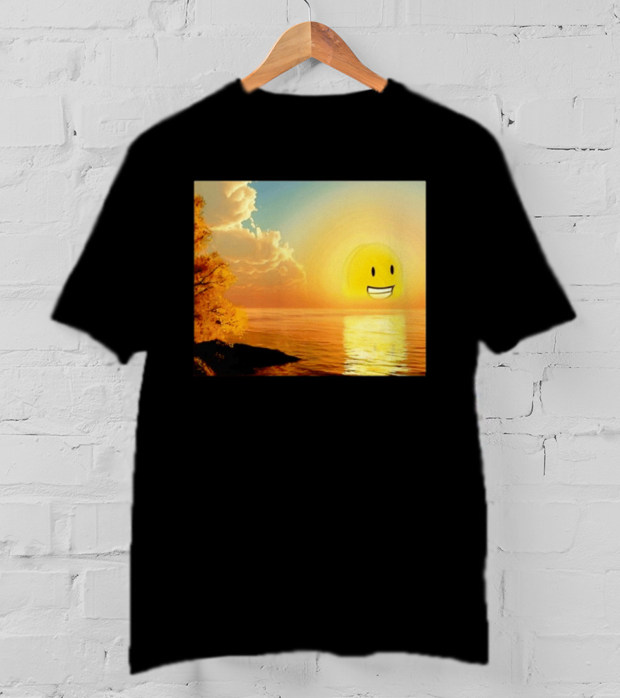 Golden Coin Face Sunset Over Water Inspired By Battle For Dream Island T-Shirt