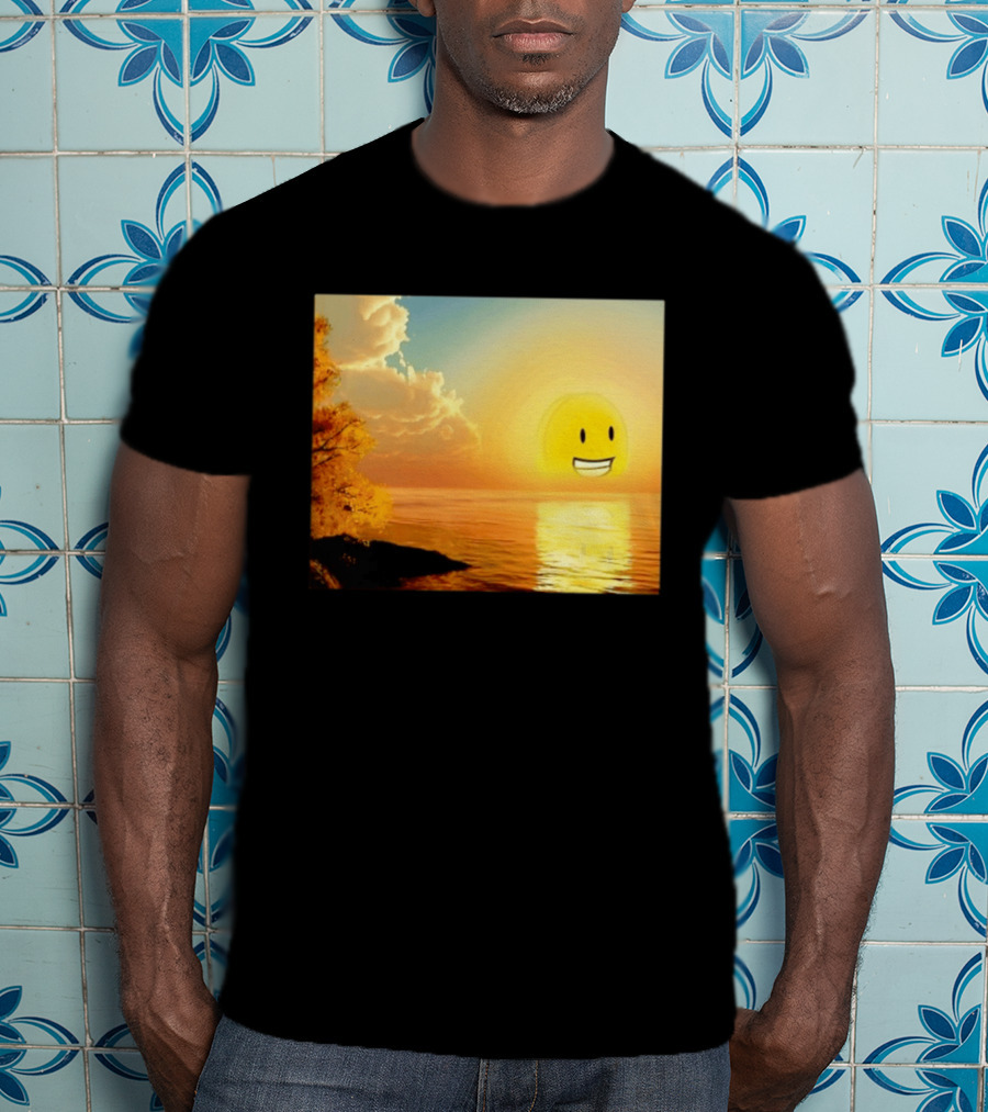 Golden Coin Face Sunset Over Water Inspired By Battle For Dream Island T-Shirt