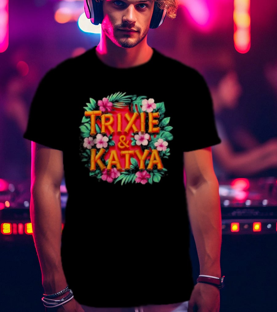 Trixie & Katya Tropical Floral Design Surfers T-Shirt