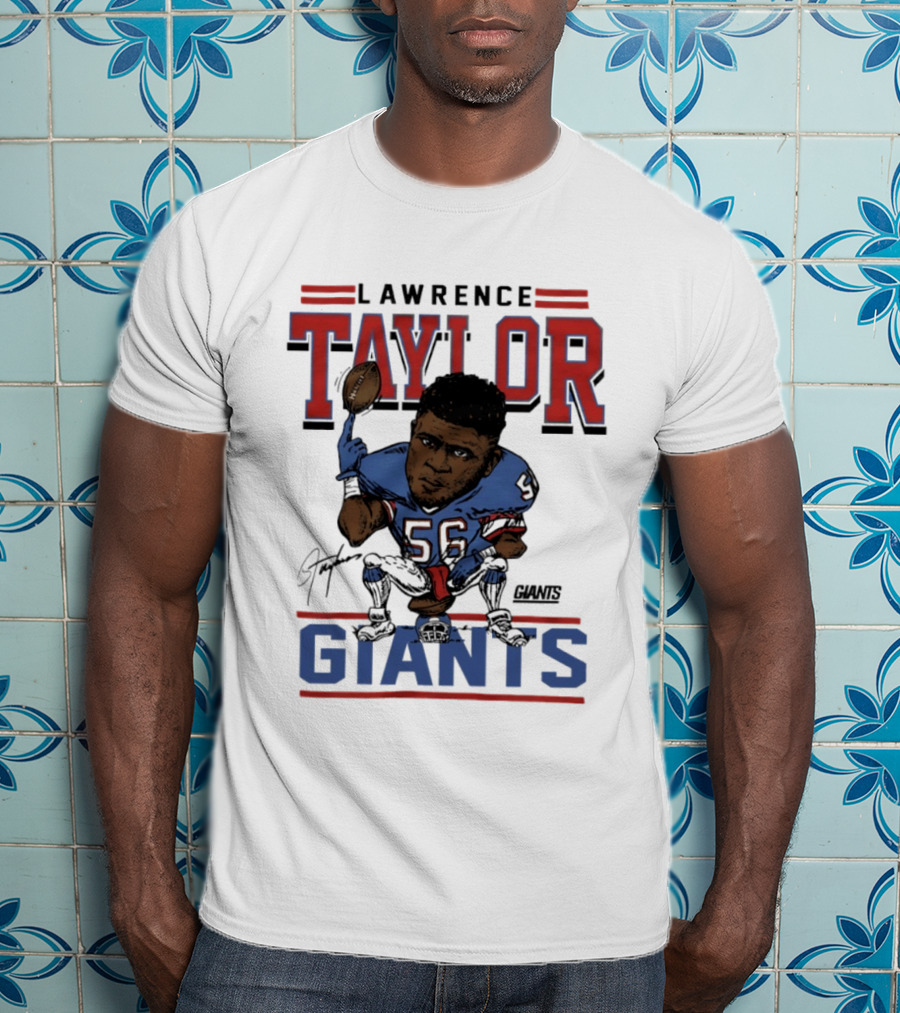 Lawrence Taylor Giants Football Caricature Number 56 T-Shirt