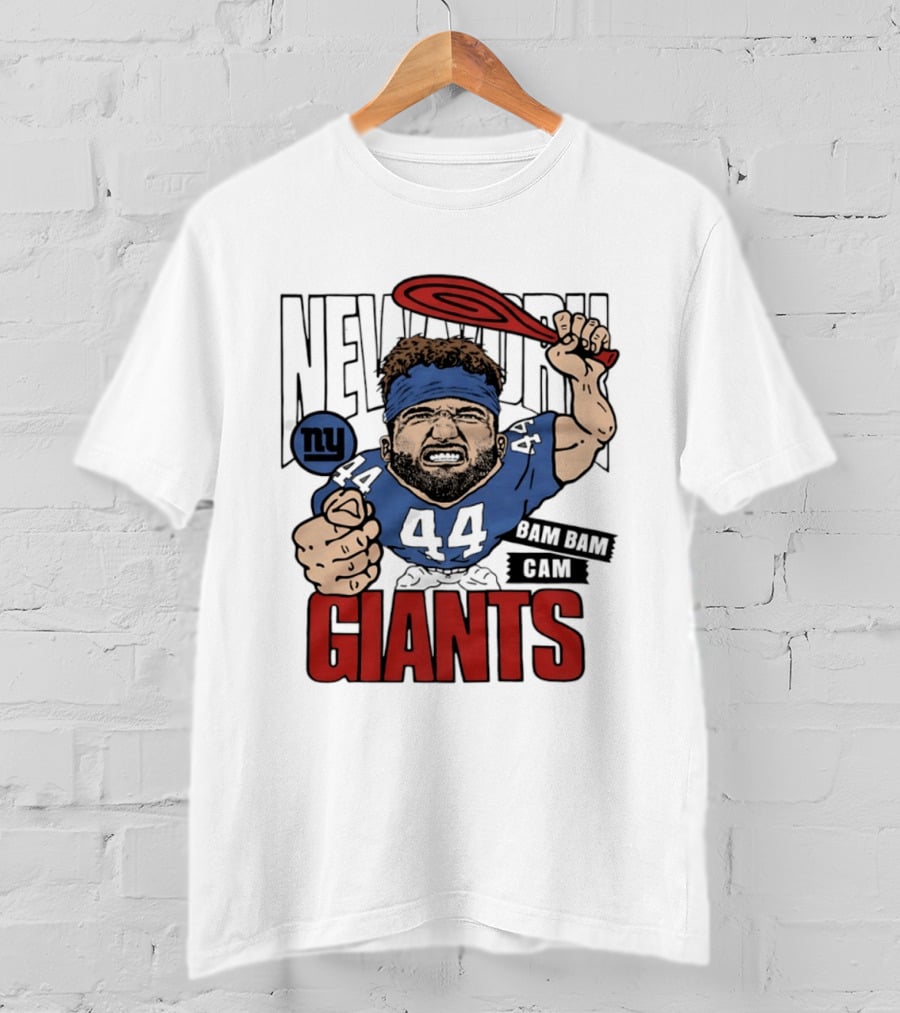 New York Giants Bam Bam Cam 44 Caricature Football ан T-Shirt