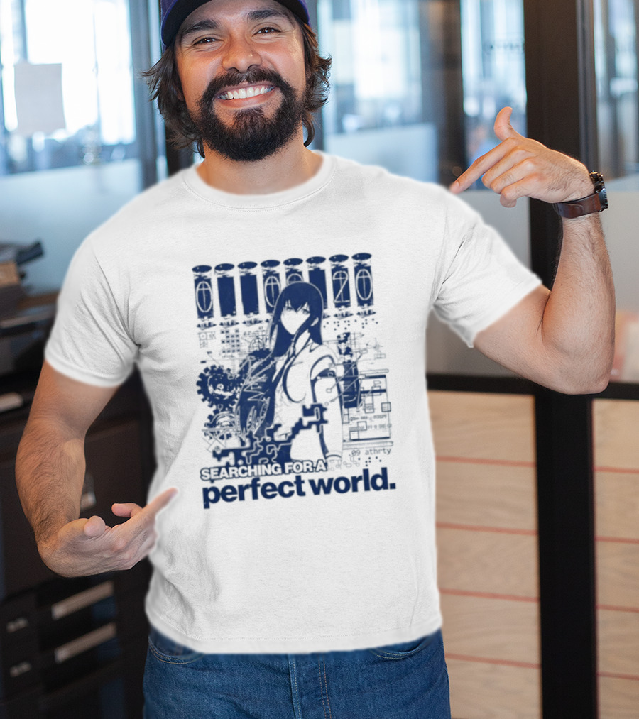 Steins Gate Kurisu Makise Searching For A Perfect World T-Shirt