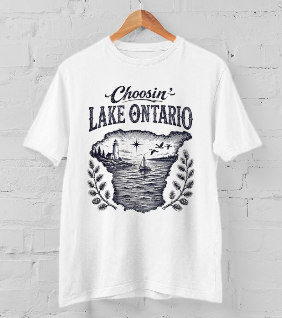 Choosin' Lake Ontario Nautical Adventure Map T-Shirt