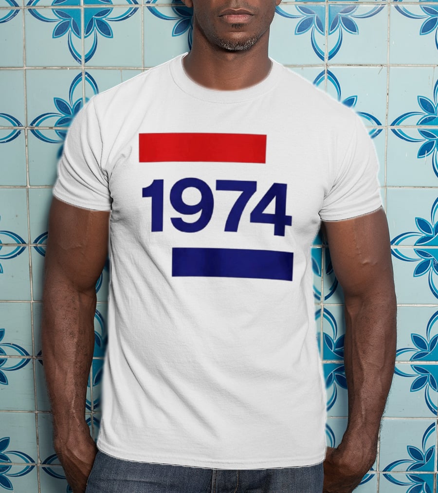 Chris Martin 1974 Vintage Blue And Red Stripes T-Shirt