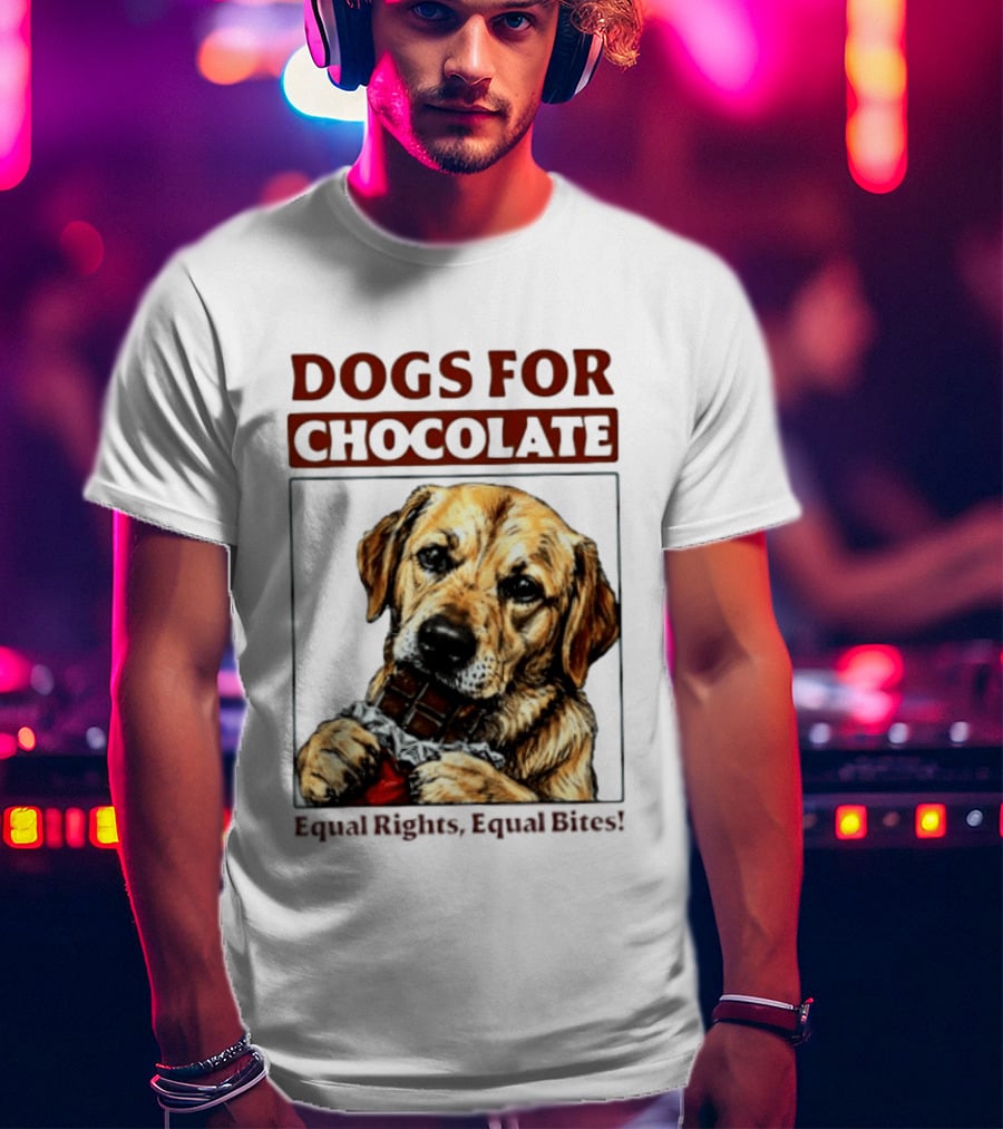 Dogs For Chocolate Equal Rights Equal Bites Retriever Chocolate Bar T-Shirt