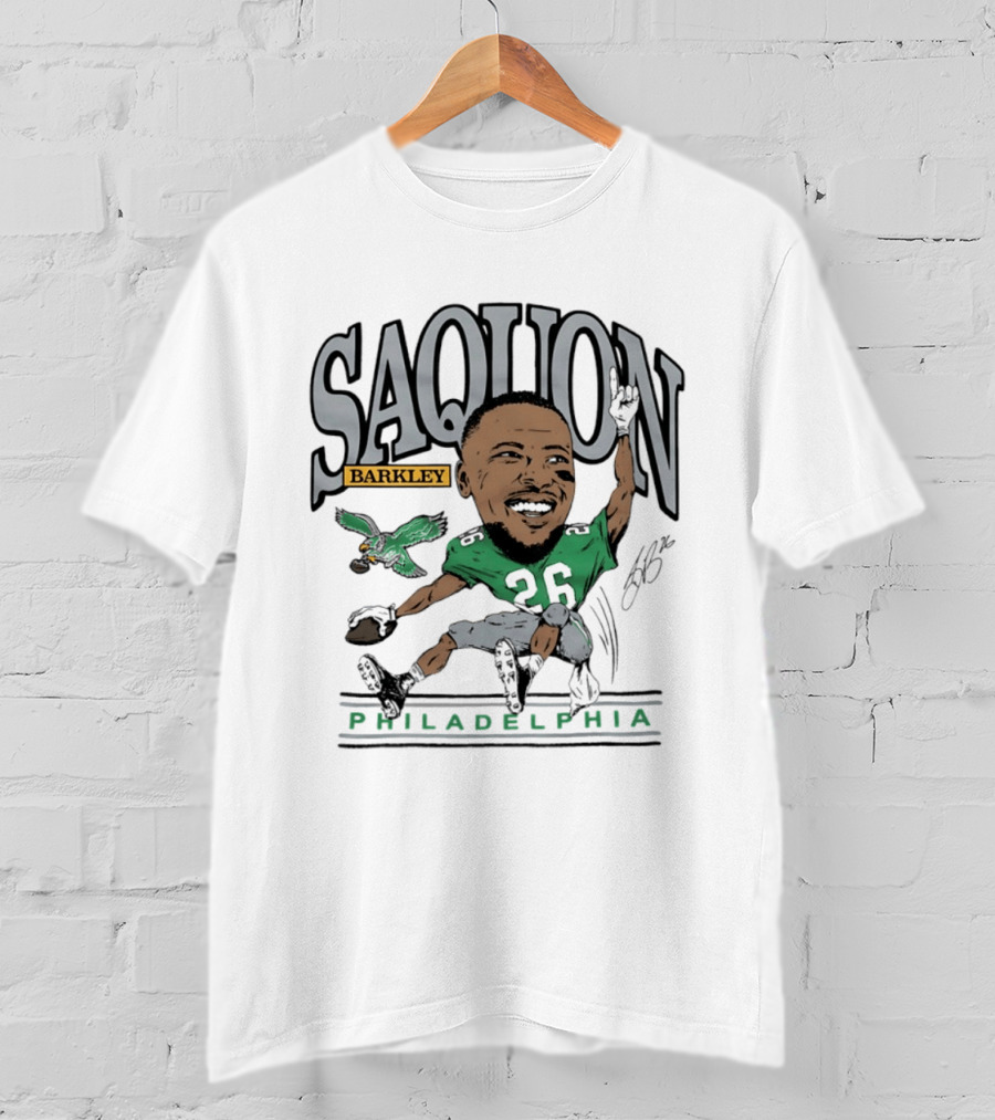 Saquon Barkley Philadelphia Football Caricature Eagles Fan T-Shirt