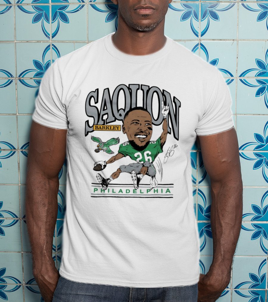 Saquon Barkley Philadelphia Football Caricature Eagles Fan T-Shirt