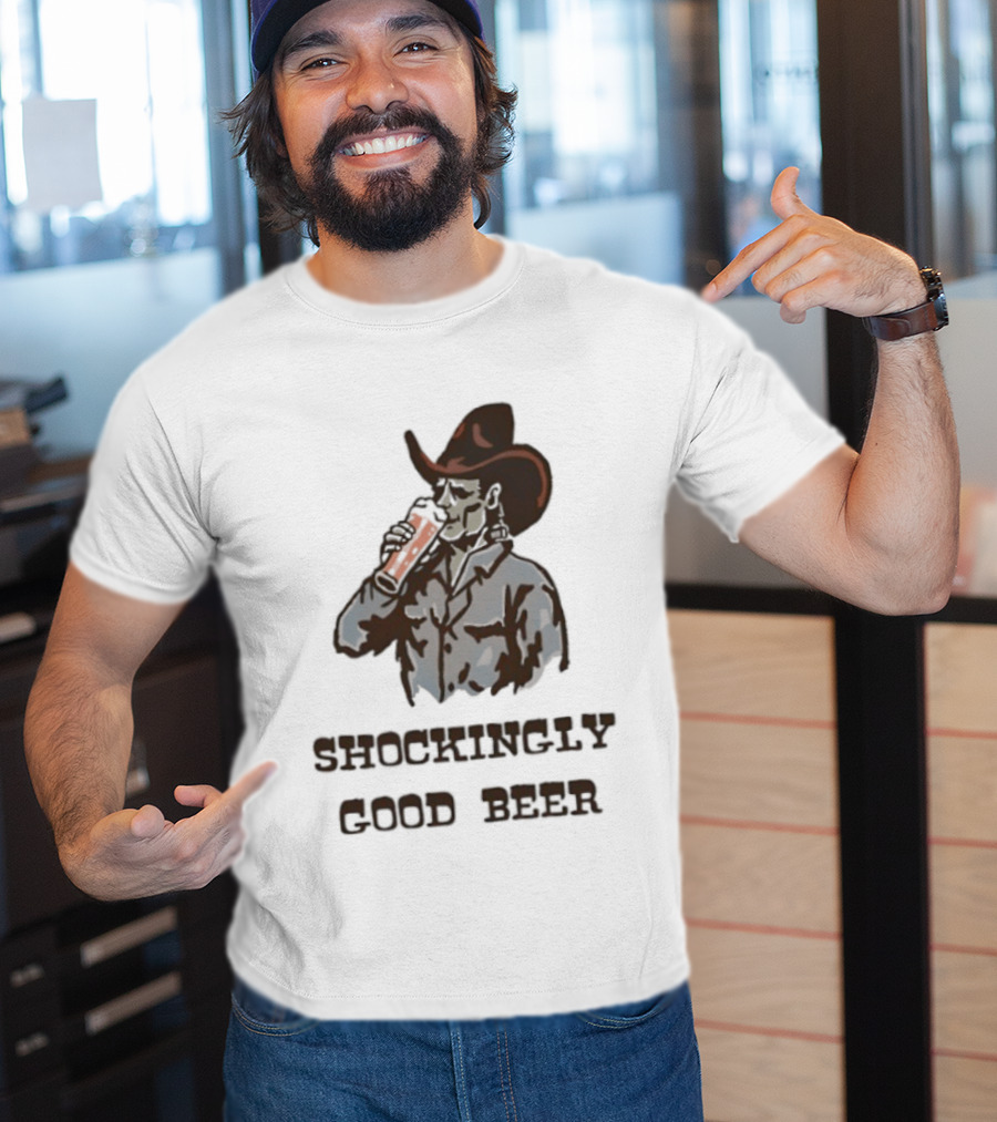 Shockingly Good Beer Cowboy Frankenstein Drinking Beverage T-Shirt
