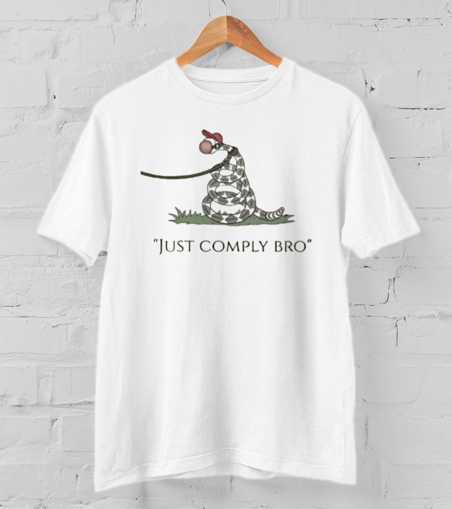 Snake Just Comply Bro Whimsical Red Hat Snake T-Shirt