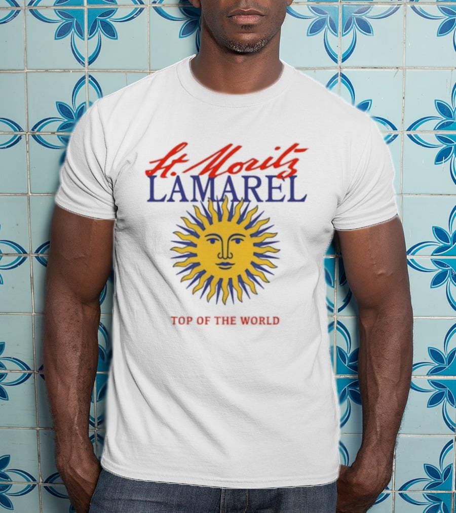 St Moritz Lamarel Sunburst Top Of The World Ski Resort T-Shirt