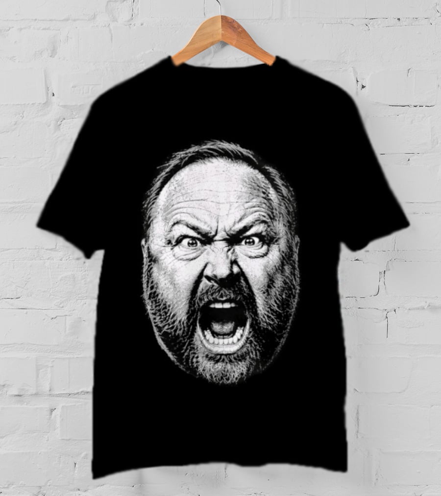 Alex Jones Intense Expression Battle Cry T-Shirt