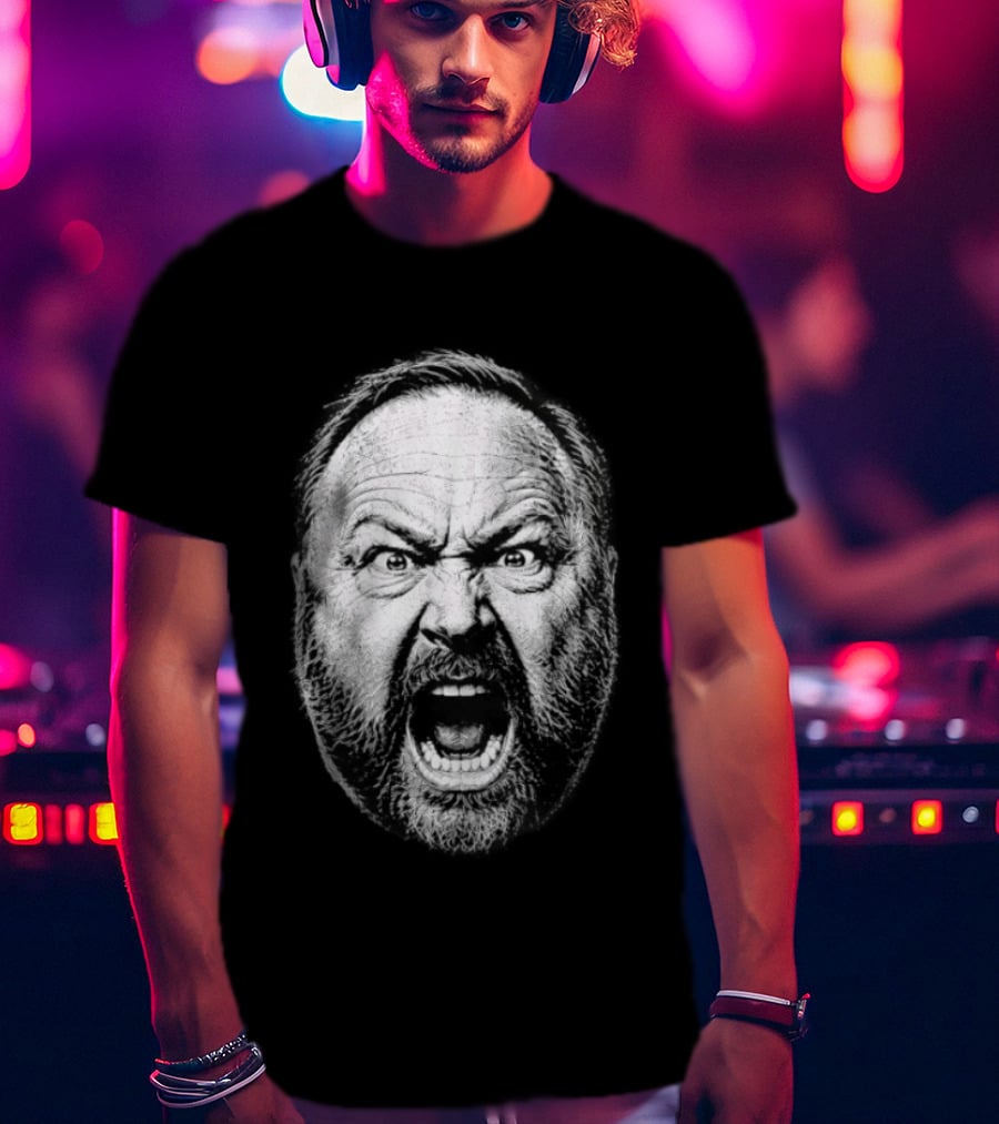 Alex Jones Intense Expression Battle Cry T-Shirt