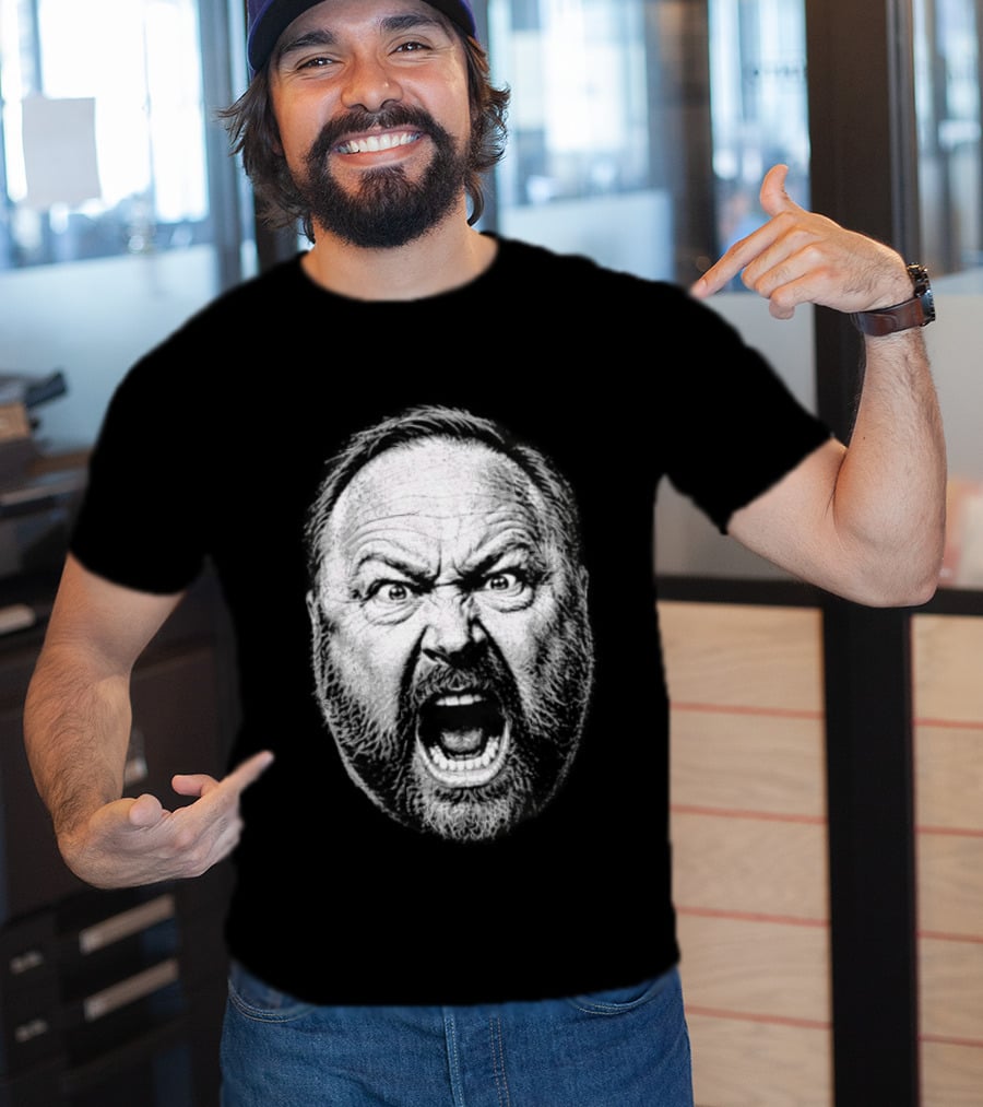 Alex Jones Intense Expression Battle Cry T-Shirt