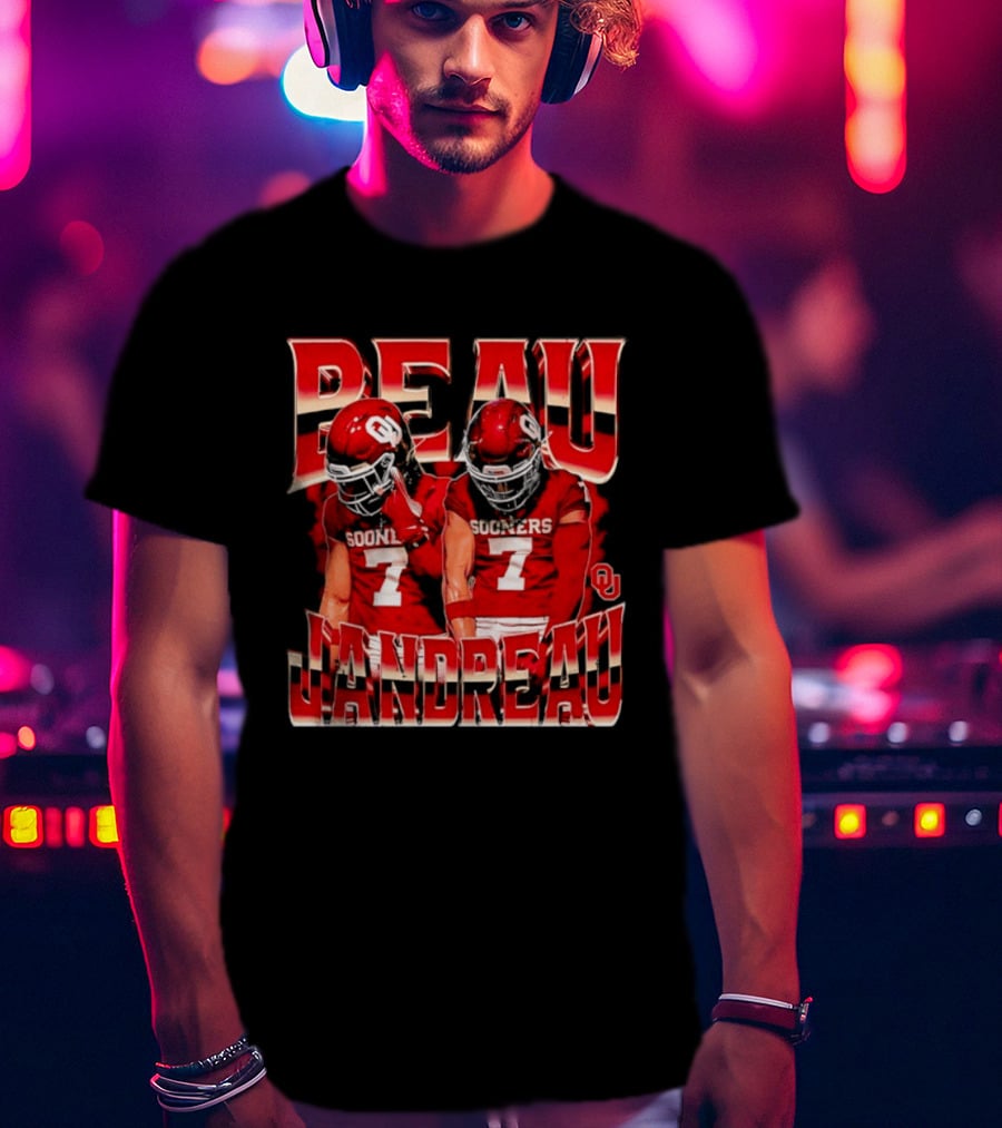 Beau Jandreau Oklahoma Sooners Football Number 7 NCAA Player Collage T-Shirt