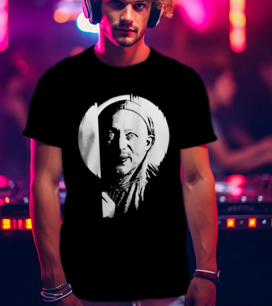 Brian Limond Curious Guy Face Sketch Circle T-Shirt