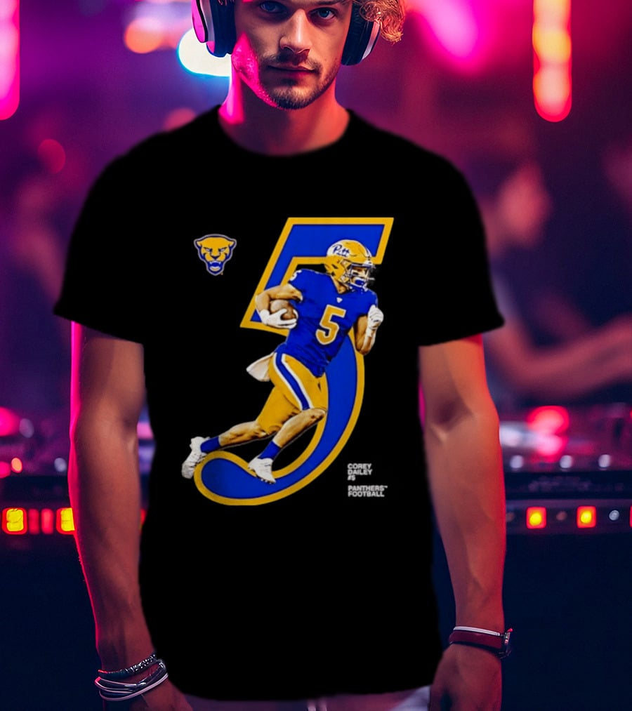 Pitt Panthers Corey Dailey 5 Football Jersey Number T-Shirt