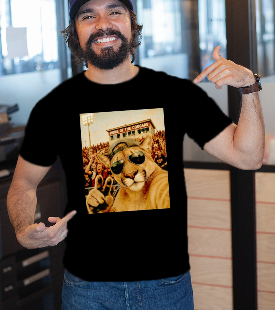 Cougar Selfie Home Of The Cougars Game Day Crowd T-Shirt