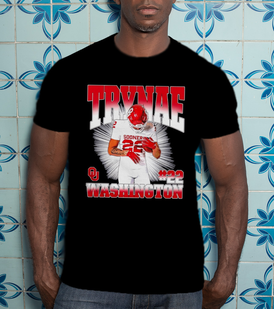 Trynae Washington Sooners Football #22 Oklahoma Player T-Shirt