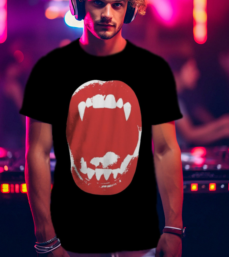 Vampire Fangs Open Mouth Red T-Shirt