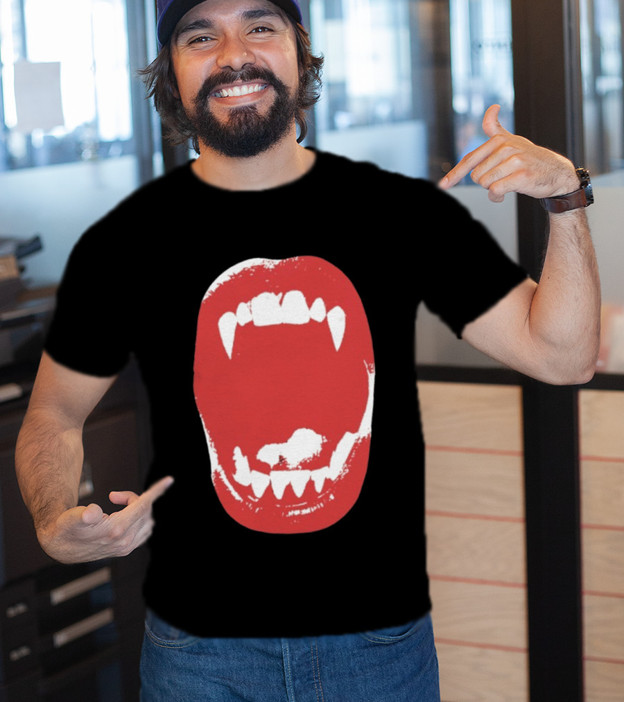 Vampire Fangs Open Mouth Red T-Shirt