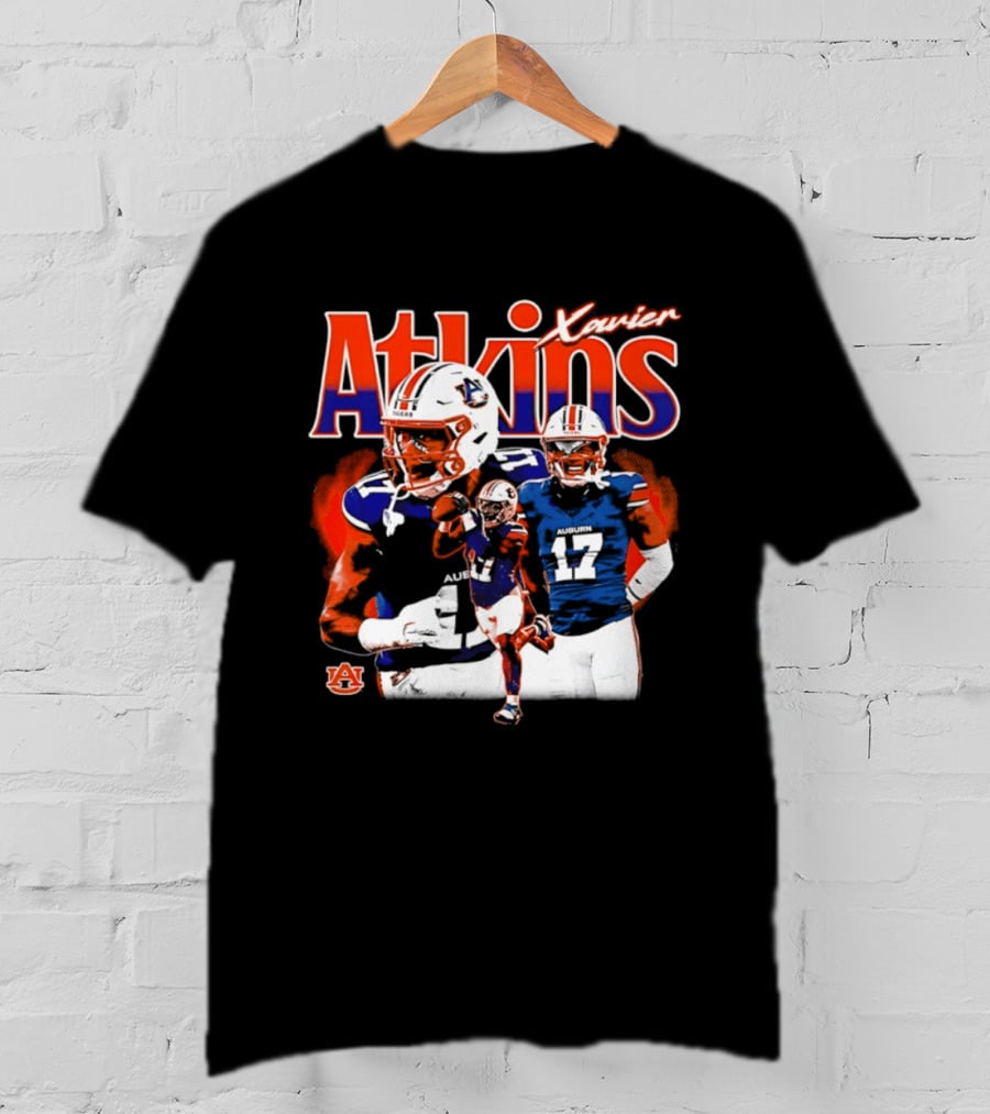 Xavier Atkins Auburn Tigers Football Player Number 17 Collage T-Shirt