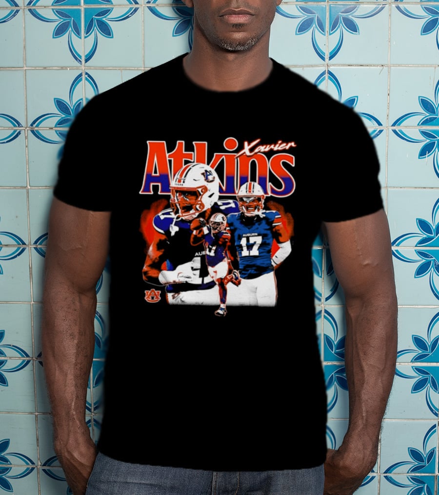 Xavier Atkins Auburn Tigers Football Player Number 17 Collage T-Shirt