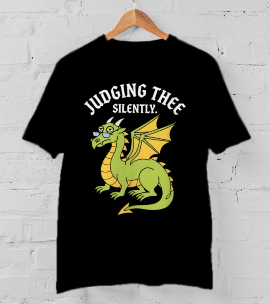 Judging Thee Silently Dragon With Sunglasses T-Shirt