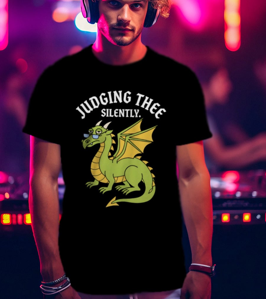 Judging Thee Silently Dragon With Sunglasses T-Shirt