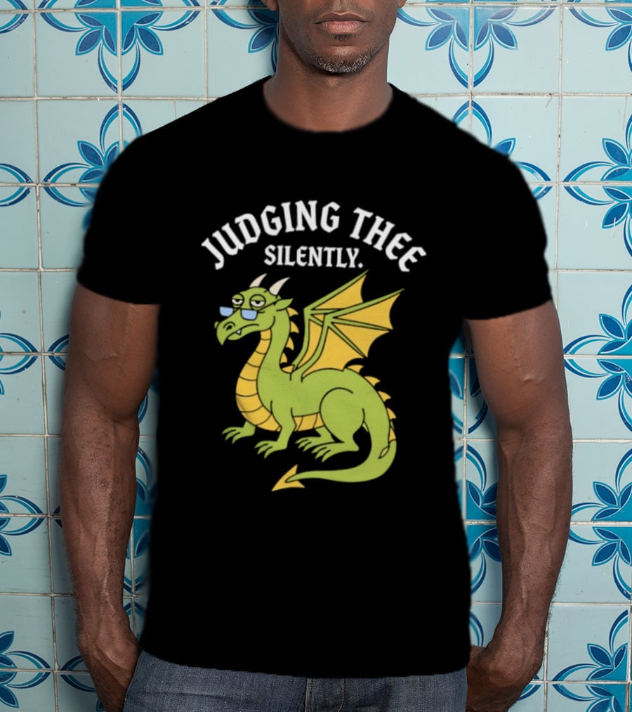 Judging Thee Silently Dragon With Sunglasses T-Shirt