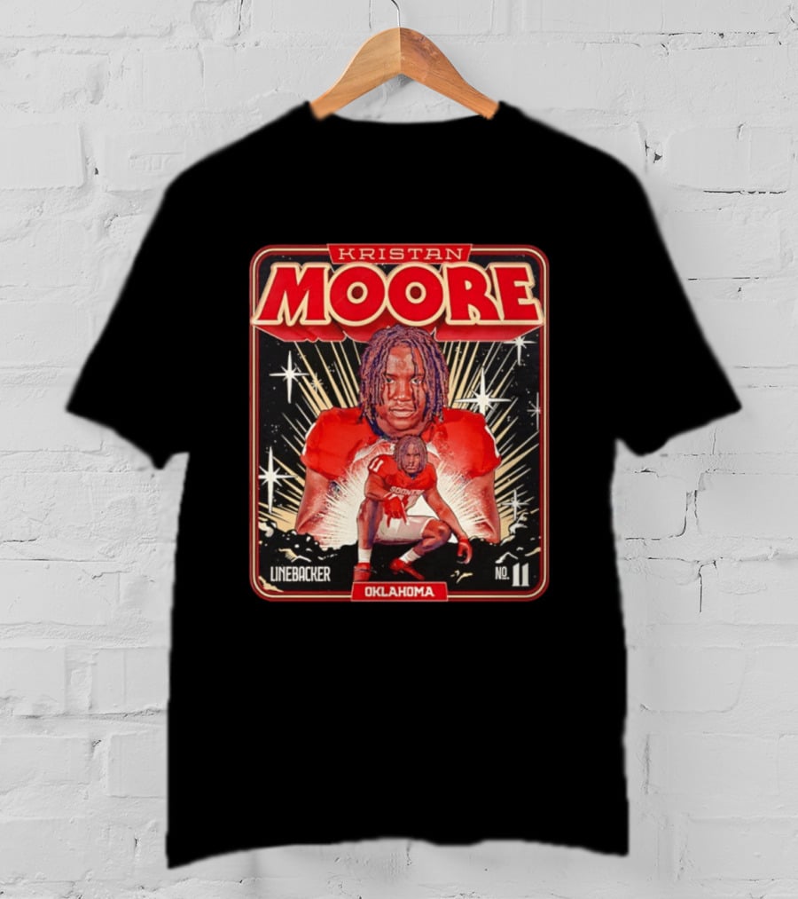 Kristan Moore Linebacker 11 Oklahoma Sooners Football T-Shirt