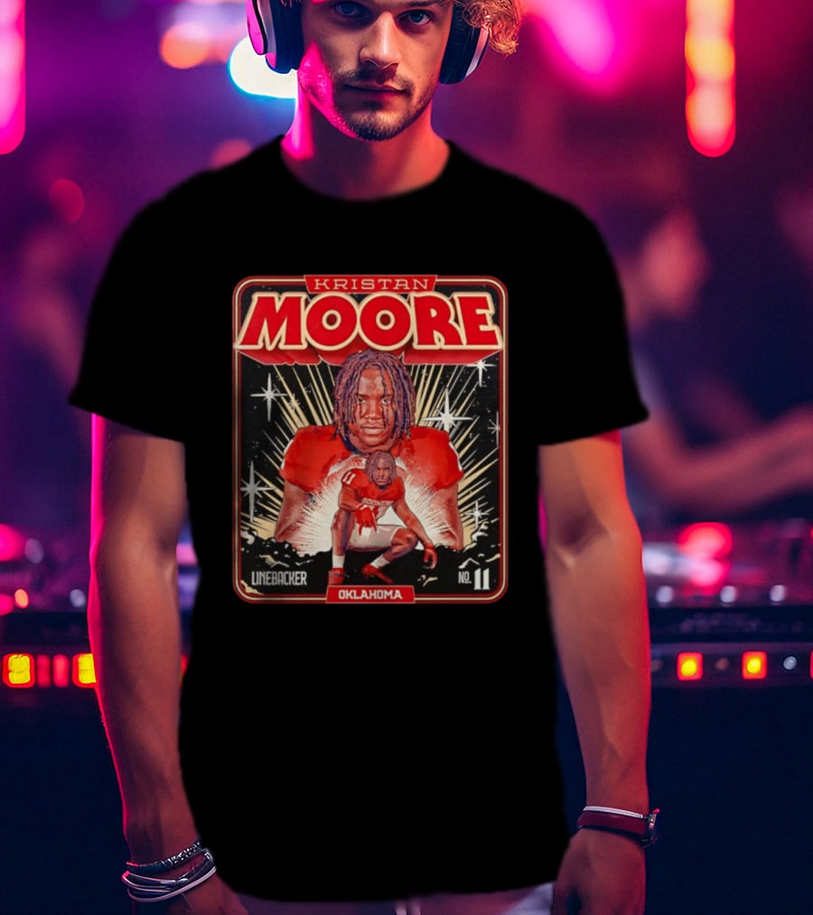Kristan Moore Linebacker 11 Oklahoma Sooners Football T-Shirt