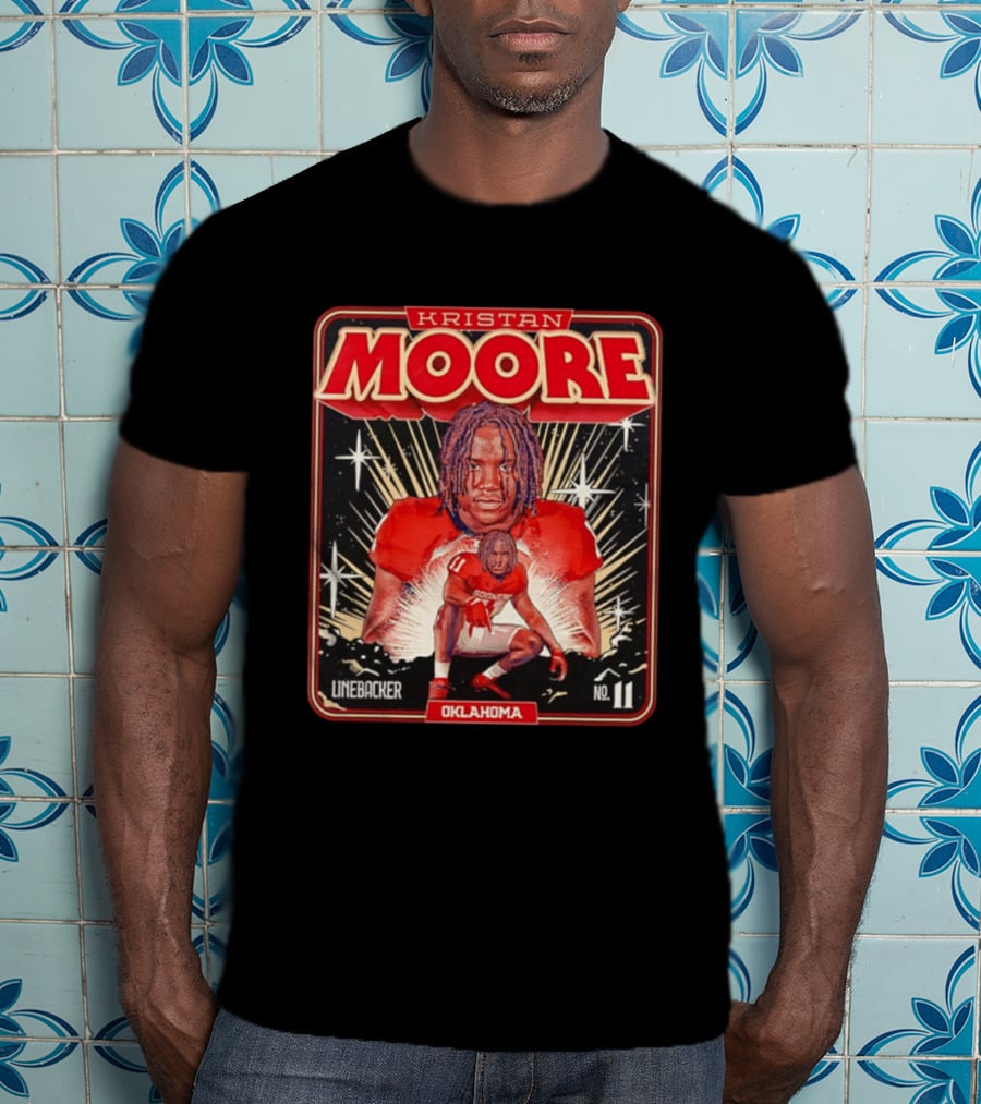 Kristan Moore Linebacker 11 Oklahoma Sooners Football T-Shirt