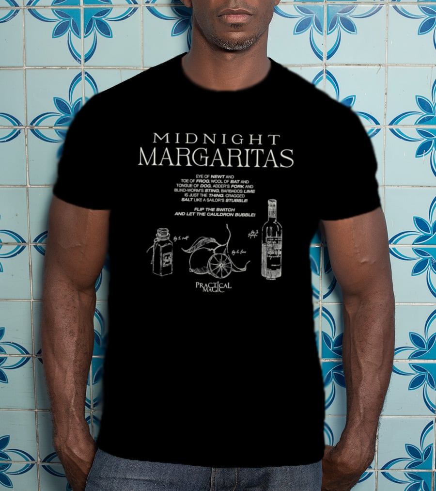 Midnight Margaritas Recipe Tequila And Lime Ingredients T-Shirt
