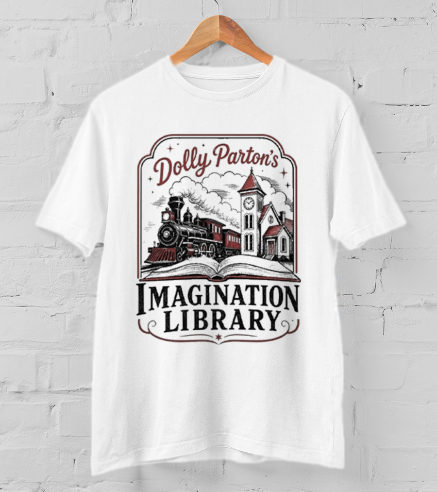 Dolly Parton's Imagination Library Train And Tower Scene T-Shirt