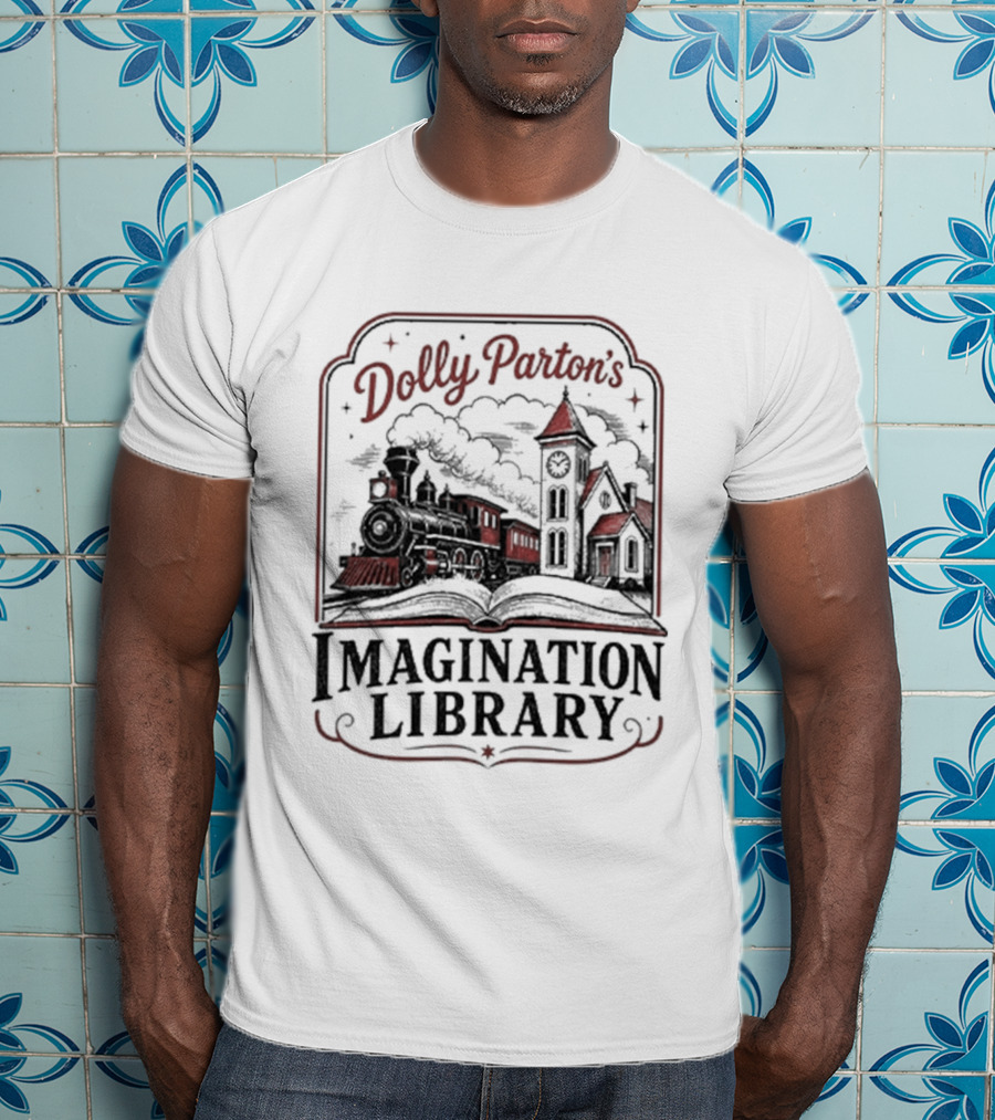 Dolly Parton's Imagination Library Train And Tower Scene T-Shirt