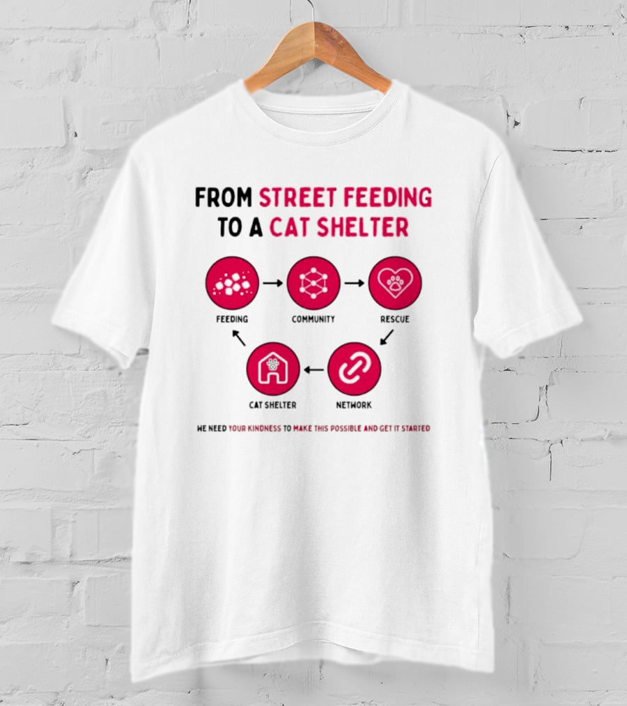 From Street Feeding To A Cat Shelter Feeding Community Rescue Cat Shelter Network T-Shirt