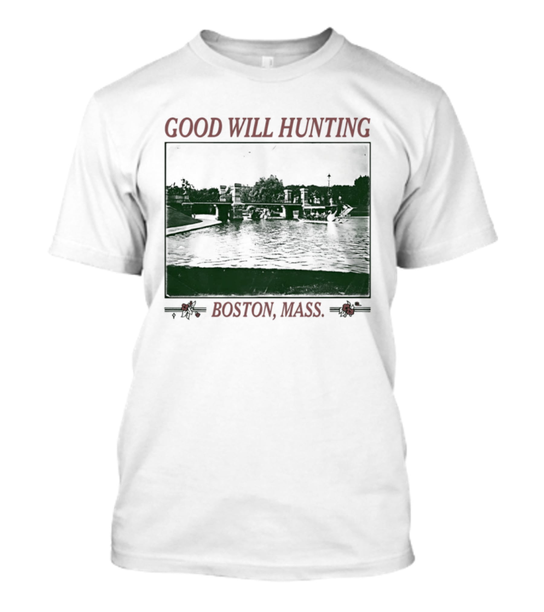 Good Will Hunting Boston Mass Matt Damon Urban River Scene T-Shirt