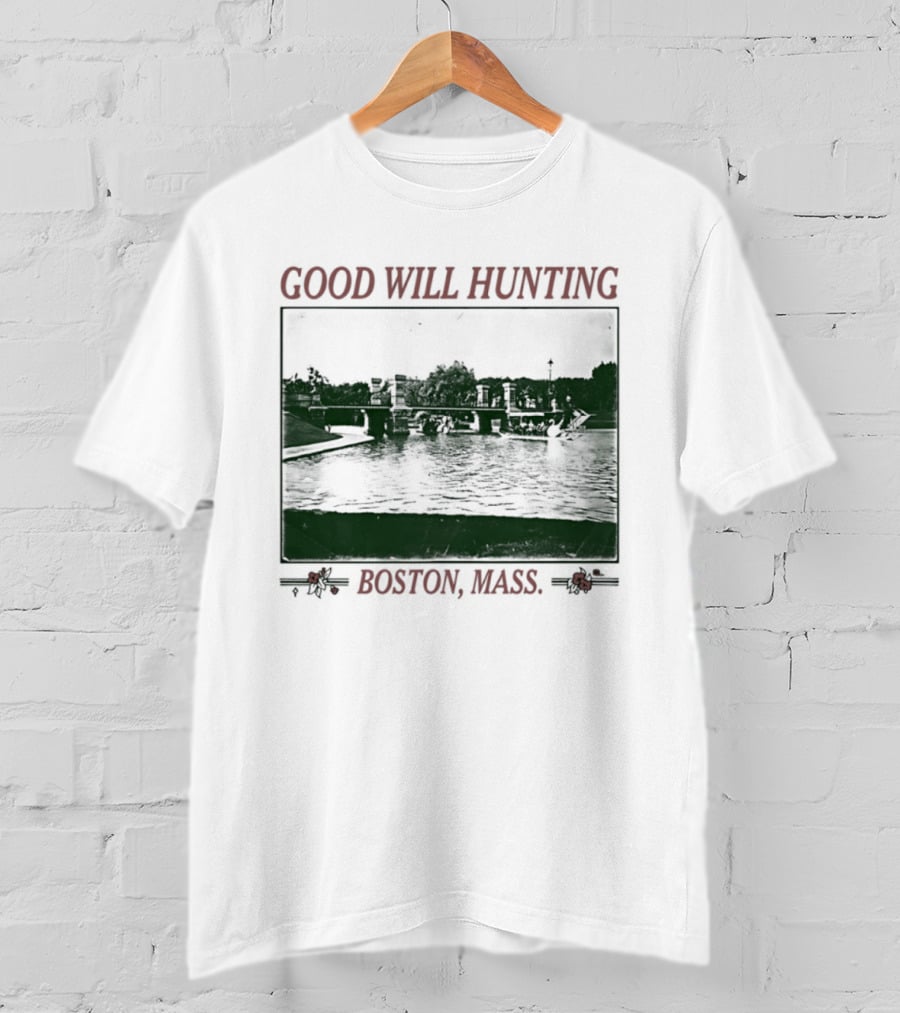 Good Will Hunting Boston Mass Matt Damon Urban River Scene T-Shirt
