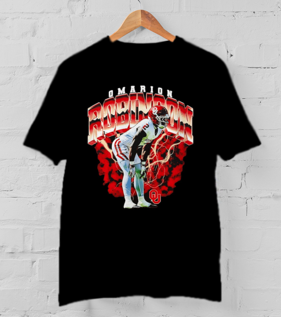 Omarion Robinson Oklahoma Sooners Football Lightning OU T-Shirt