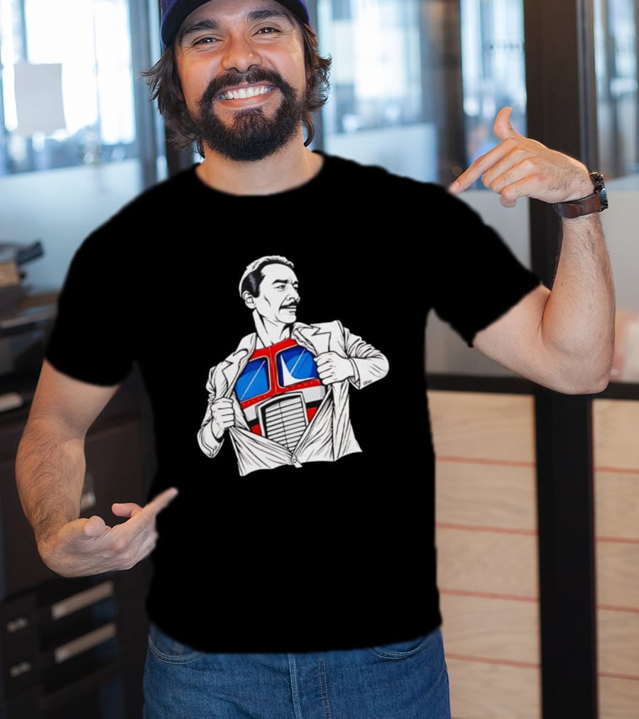 Peter Cullen Optimus Prime Clark Kent Superhero Transformation T-Shirt