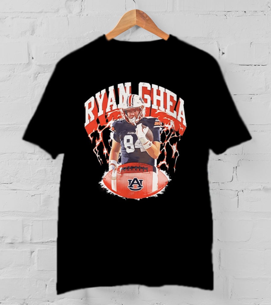 Ryan Ghea Auburn Tigers Football Lightning Bold Number 84 T-Shirt